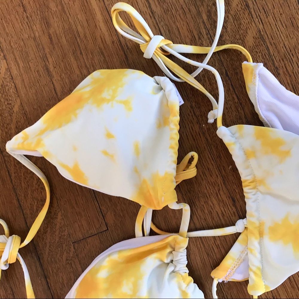 Yellow tie dye string bikini - Picture 3 of 5